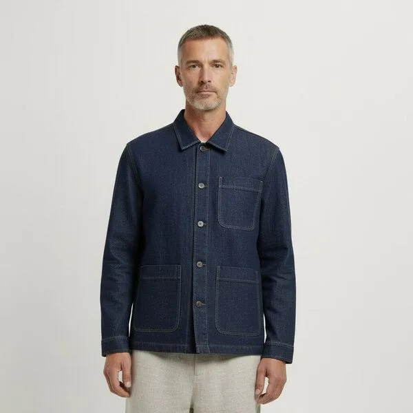 YTWOO YTWOO Unisex-Jeansjacke, Dark heather denim, – Produktbild 1 von 3