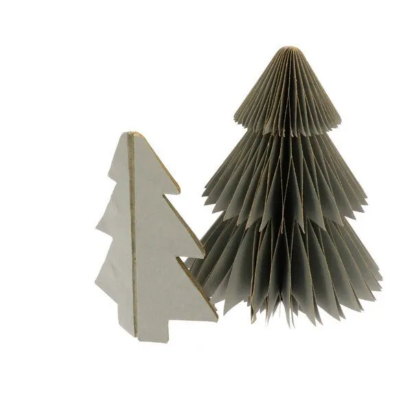 MoreThanHip MoreThanHip Dekorative Papier-Weihnachtsbäume (2er-Set) - Picea, Anthrazit, – Produktbild 3 von 4