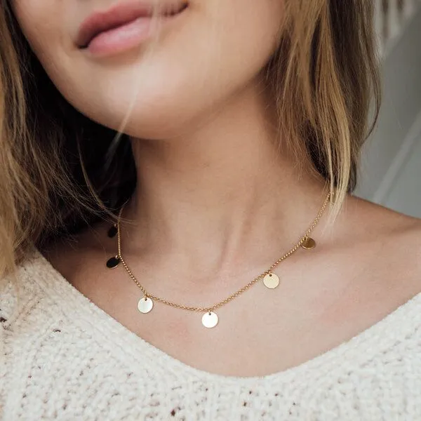 MOANINA MOANINA Kette Glow Mini Coins - 925 Silber/18k Gold Vermeil, Rose, – Produktbild 1 von 4