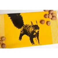Hirschkind Hirschkind Bio & Fair-Trade-Geschirrtuch "Eichhörnchen", Sonnengelb, – Produktbild 1 von 1