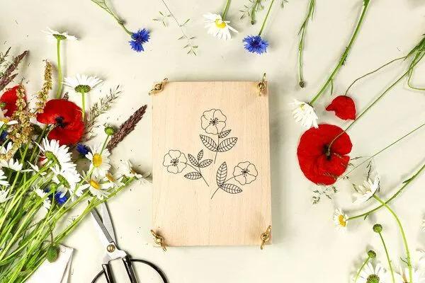 STUDIO KARAMELO STUDIO KARAMELO BLUMENPRESSE aus Buchenholz HECKENROSE – Produktbild 2 von 5