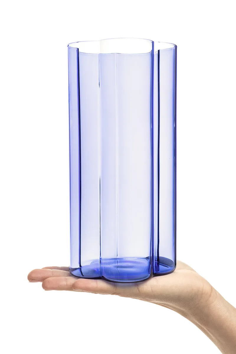 Tranquillo Vase RAIINBOW groß Blau – Borosilikatglas - blau – Produktbild 1 von 2