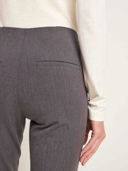 LANIUS LANIUS Hose mit ausgestelltem Bein aus Bio-Baumwolle und Comfort Stretch, Dark grey melange, – Produktbild 4 von 4