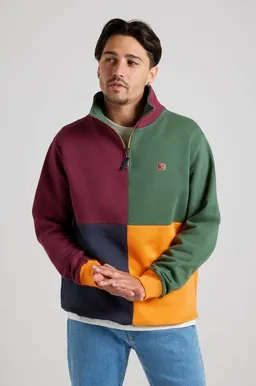 Trendsplant Trendsplant Color Block Half Zip Sweatshirt "Harlequin" – Produktbild 1 von 1