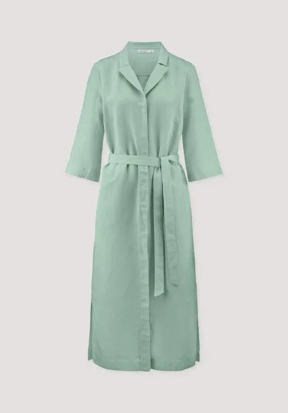hessnatur hessnatur Kleid Midi Relaxed aus TENCEL Lyocell mit Leinen, Jadegrün, – Produktbild 4 von 4