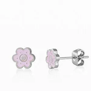 ELEKTROPULLI Flower Power Blumen Ohrstecker in 7mm x 6mm von Elektropulli, Lila, – Produktbild 1 von 1