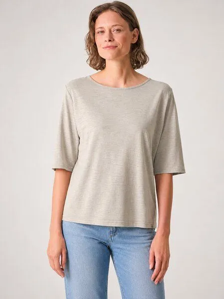 HempAge Hempage Damen Halbarm T-Shirt Hanf/Biobaumwolle, Distel(beige), – Produktbild 2 von 4