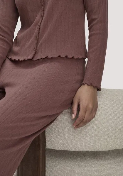 hessnatur hessnatur Pointelle Cardigan PURE COTTON aus reiner Bio-Baumwolle, Rosébraun, – Produktbild 4 von 4