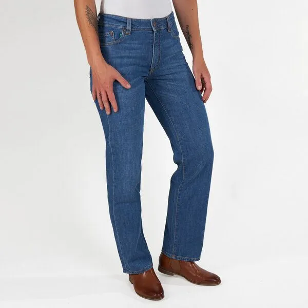 fairjeans fairjeans Damenjeans CLASSIC, gerades Bein, hoher Bund, in Farben NAVY und WAVES, Blue, – Produktbild 7 von 8
