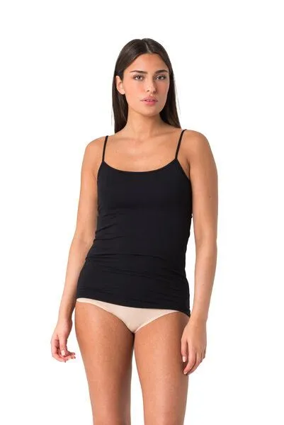 Elsie Elsie Unterhemden Damen 3er Set Spaghetti Top - Tank Top mit Stretch, Schwarz, – Produktbild 1 von 4