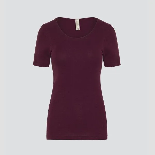 comazo|earth comazo|earth Fairtrade Pure Cotton Shirt kurzarm | GOTS zertifiziert, Burgund, – Produktbild 4 von 4