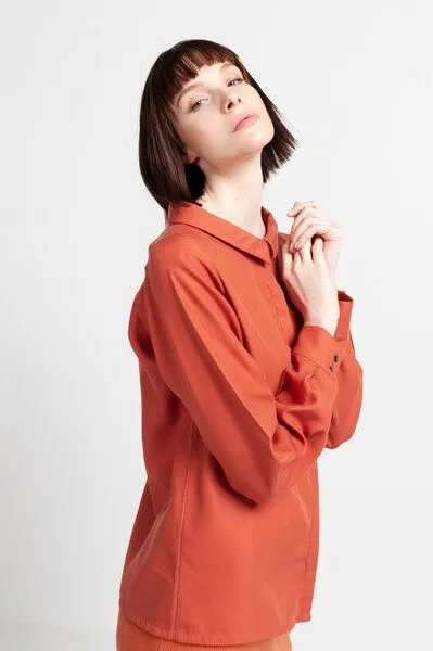 SHIPSHEIP SHIPSHEIP MAE - Damen Bluse aus TENCEL Lyocell, Rost (orange), – Produktbild 2 von 4