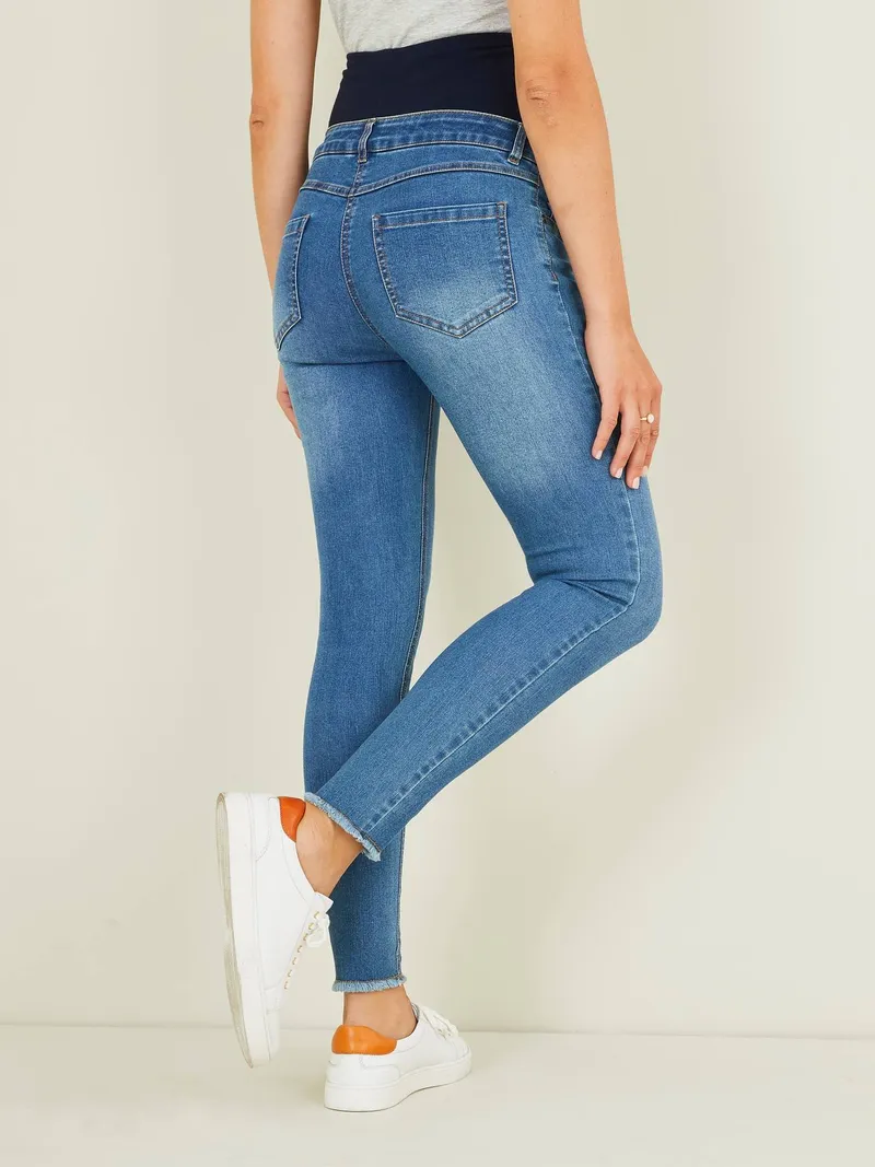 Vertbaudet 7/8 Slim-Fit-Jeans für die Schwangerschaft, Blue stone, – Produktbild 3 von 4
