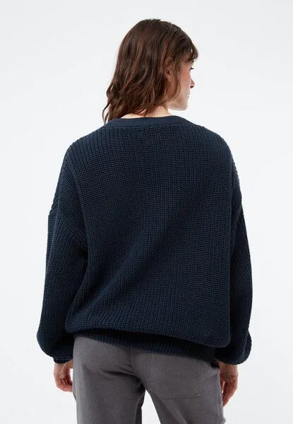 Givn Berlin Givn Berlin Strickcardigan GBDESIREE oversize aus Bio-Baumwolle mit Perlmuster-Strick, Midnight blue, – Produktbild 5 von 5