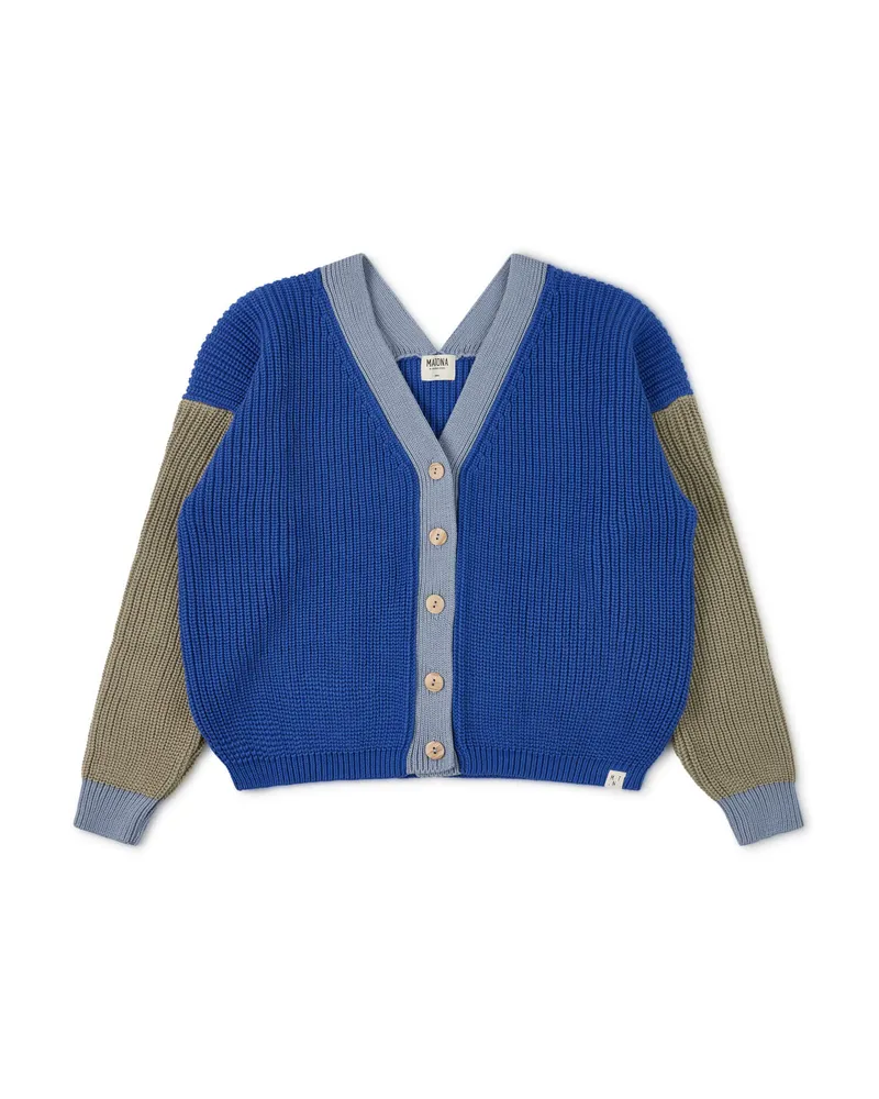 MATONA MATONA Damen vegan Strickjacke Color Block Kobaltblau, Dunkelblau, – Produktbild 1 von 2