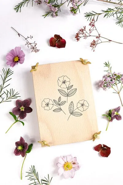 STUDIO KARAMELO STUDIO KARAMELO BLUMENPRESSE aus Buchenholz HECKENROSE – Produktbild 5 von 5