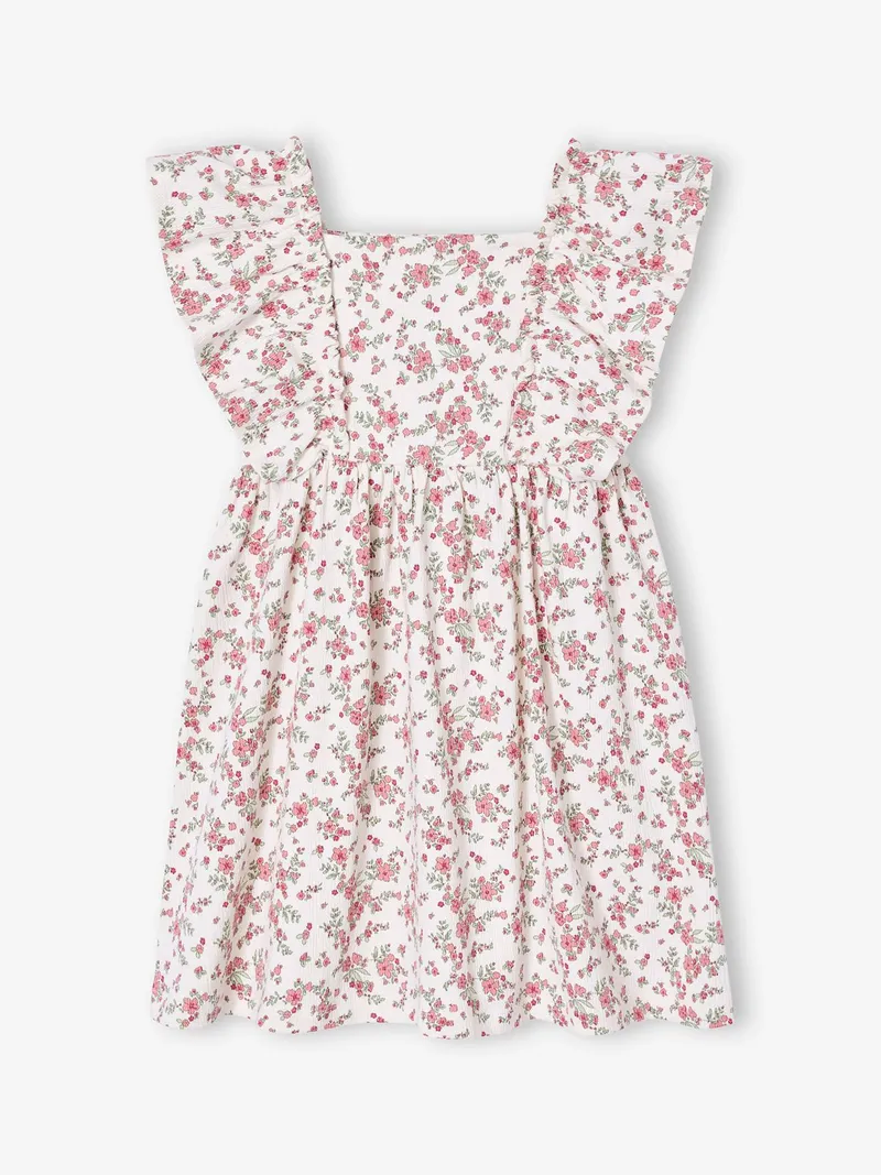Vertbaudet Kleid Mädchen mit Flügelärmeln, Wollweiß, – Produktbild 1 von 2
