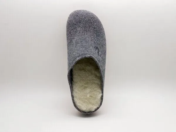 thies thies 1856 ® Recycled Wool Slipper, aus Wolle und Bio-Schurwolle, fair produziert, Grey rose (grau), – Produktbild 4 von 4