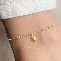 renna deluxe renna deluxe Armband mit Herz Anhänger | Kugel Armband Sterling Silber Gold – Produktbild 1 von 1