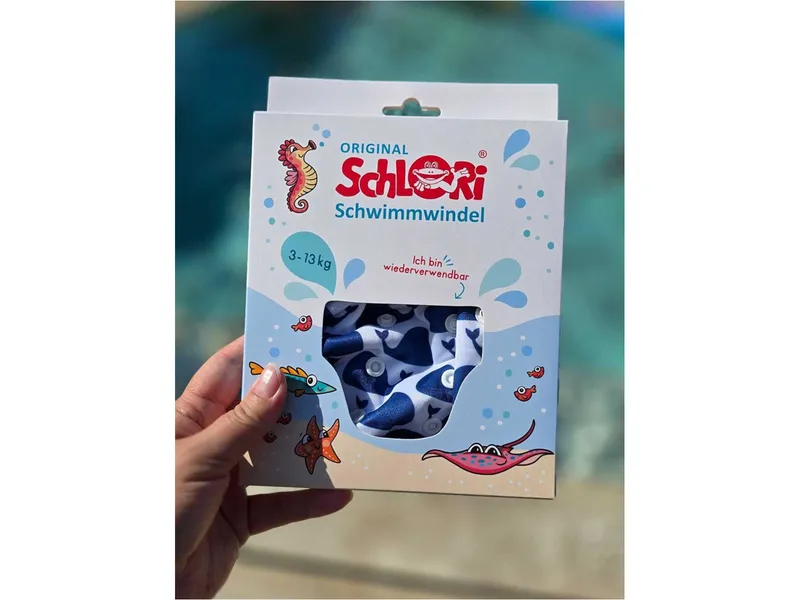 Schlori Schlori Schwimmwindel "Wal" 3 - 13 kg, Geburt - ca. 2,5 Jahre, Blau, – Produktbild 2 von 2