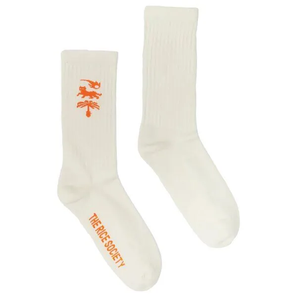RICE RICE Socken AVY, Ecru/orange, – Produktbild 1 von 4