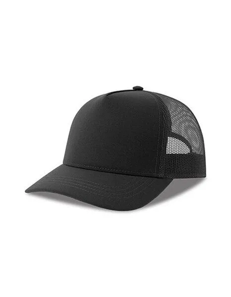 Atlantis Headwear Atlantis Headwear Freizeit-Truckercap aus recyceltem Polyester-Segeltuch, Schwarz/schwarz, – Produktbild 1 von 3