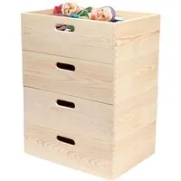 StapelBoxen-Set "Vent" 4x groß, massive Kiefer – Produktbild 1 von 1