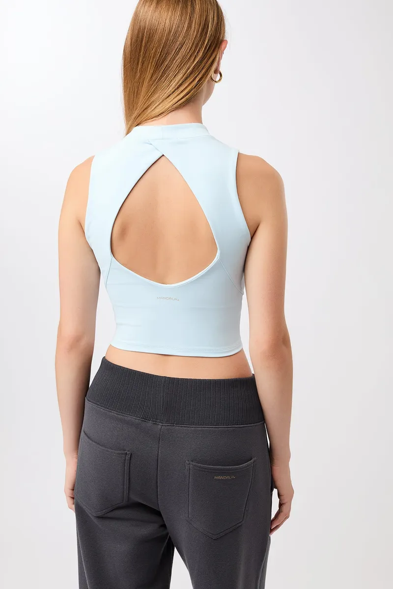 mandala MANDALA Damen vegan Hemdchen Mit V-Ausschnitt Hellblau, Hellblau, – Produktbild 2 von 2