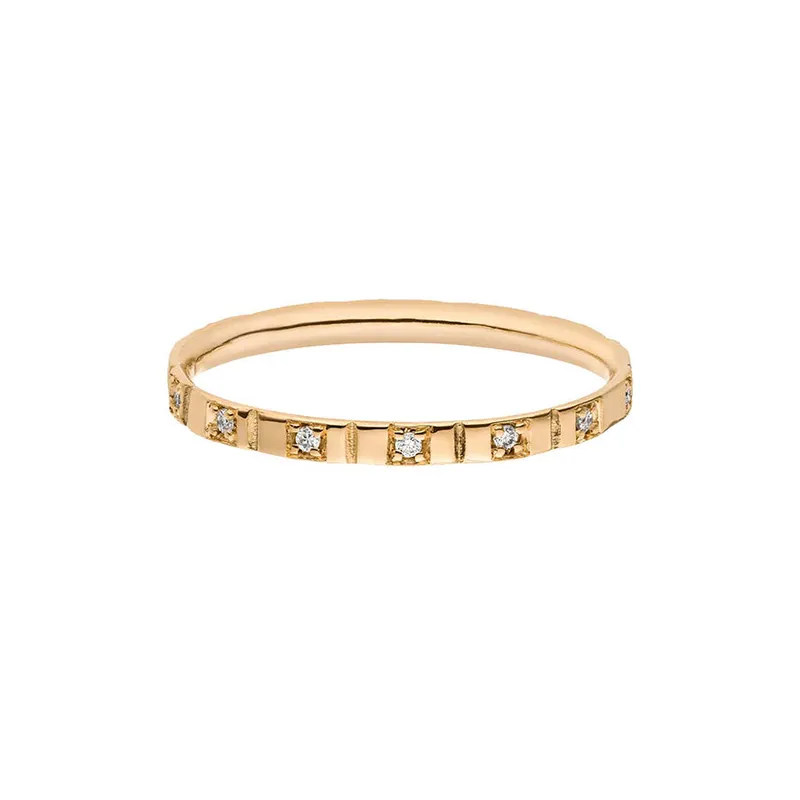 Maren Jewellery Lovelines Milestones Hochzeitsring - 54 / 18K Gelbgold & Labordiamanten – Produktbild 1 von 1