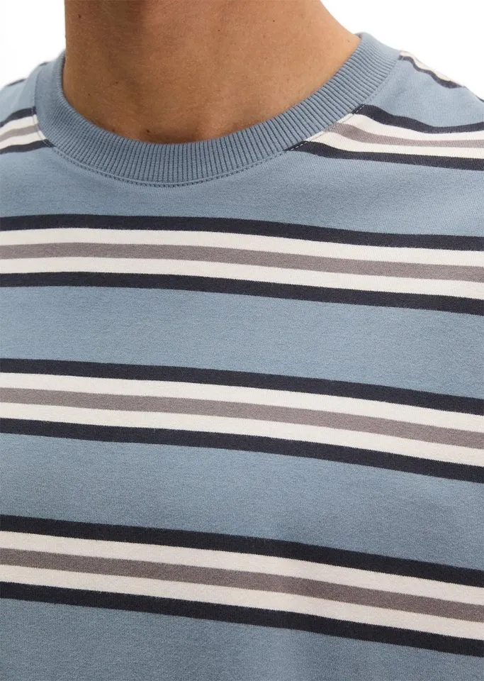 Marc O'Polo Marc O'Polo T-Shirt aus garngefärbter Bio-Baumwolle, Blau, – Produktbild 4 von 5