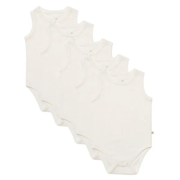 Biorganic Biorganic 5er-Pack Baby Body Unisex Ärmellos für Jungen und Mädchen, 100% Bio-Baumwolle, GOTS-zertifiziert, mit praktischen Druckknöpfen im Schritt, Multicolored (mehrfarbig), – Produktbild 3 von 3