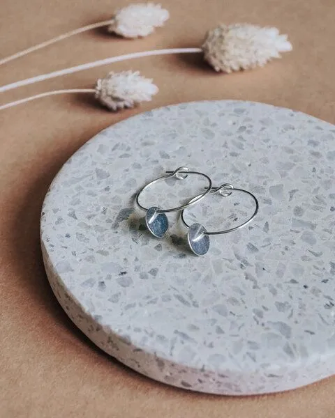 lille mus lille mus Creolen 'Plättchen' 925 Silber, Silber, – Produktbild 2 von 4