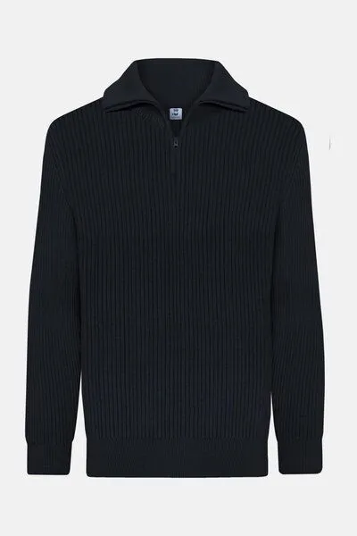 Hanseheld Hanseheld Troyer Baumwolle GOTS Herren Troyer-Pullover Bio, Schwarz, – Produktbild 1 von 4