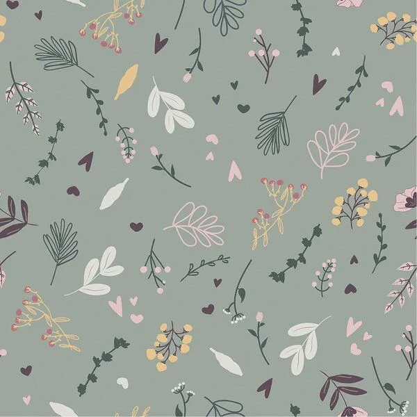 Walkiddy Bio-Baumwolle Kinder Sweatshirt 'Tiny Flowers' Grün - GOTS Zertifiziert, Allergikerfreundlich, Nachhaltig von Walkiddy, Grün, – Produktbild 3 von 3