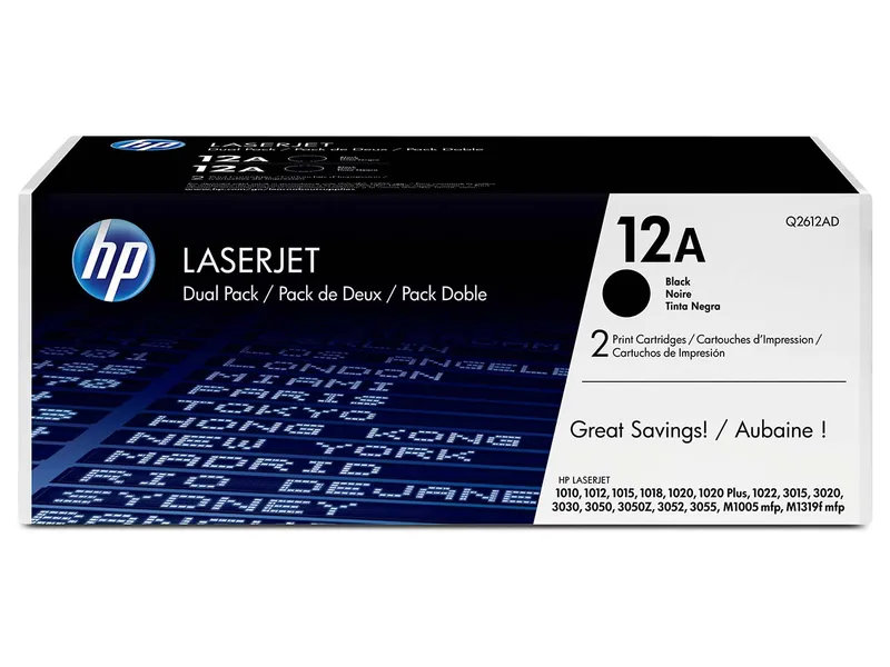 Hewlett Packard hp Twinpack Druckkassetten Q2612AD ,Nr. 12A schwarz – Produktbild 1 von 1
