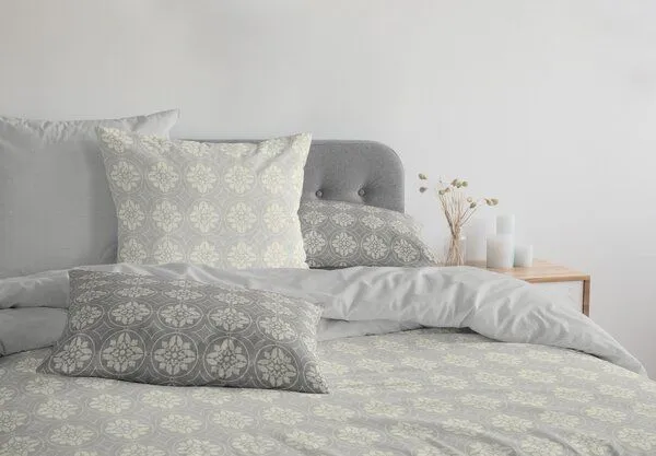 Nature by Adam Nature by Adam Bettwäsche 2tlg aus 100% Bio-Baumwolle - Made in Germany - Romantic Puligny Light, Hellgrau, – Produktbild 3 von 4