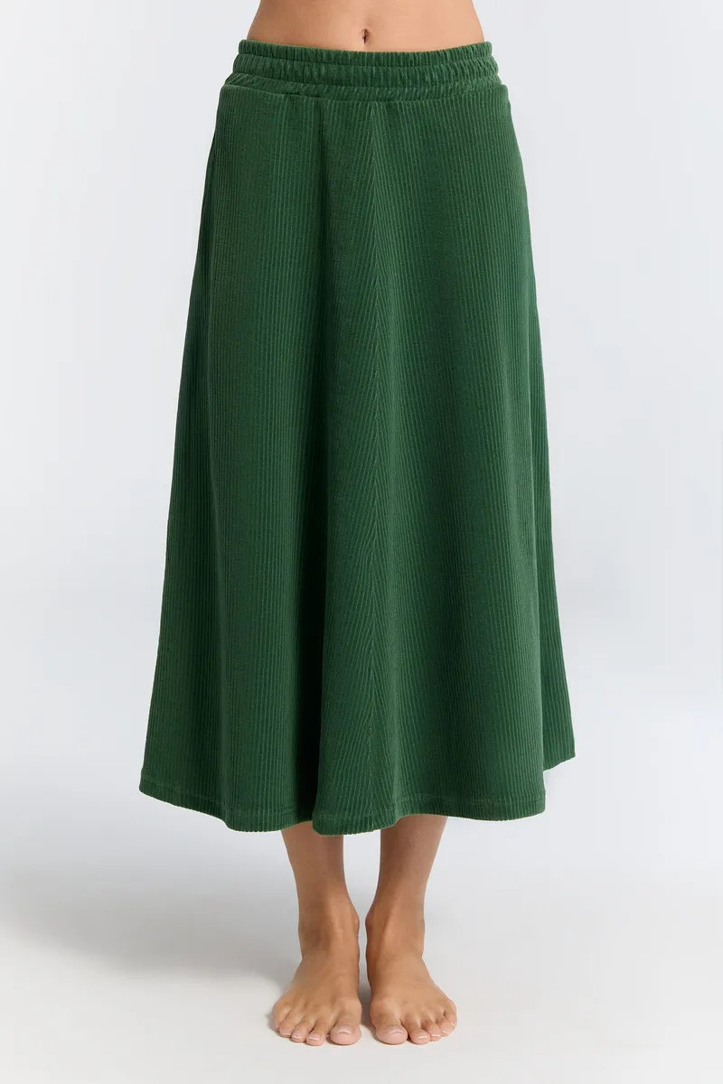 Leela Cotton Leela Cotton Damen vegan Rock Kord, Grün, – Produktbild 1 von 1