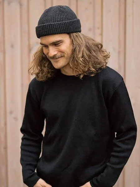 FUXBAU FUXBAU Kurze Merino Fischermütze, Anthrazit, – Produktbild 4 von 4