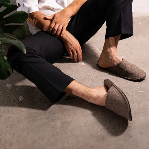 easy and green easy and green Gästehausschuhe Filz mit Anti-Rutsch Sohle Hausschuhe für Gäste aus weichem Wollfilz - Gästepantoffeln Guest slippers (EU 38-44), Beige, – Produktbild 3 von 4
