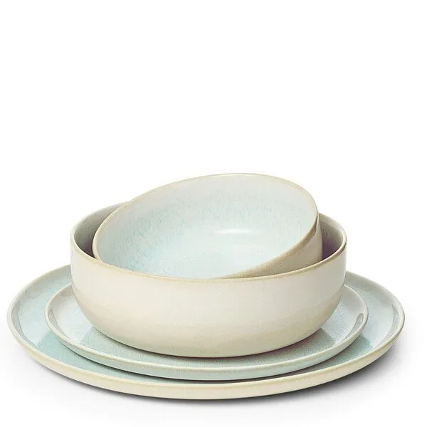 Econovo Econovo Geschirrset Keramik 4-tlg., Hellblau-weiss (hellblau), – Produktbild 1 von 4