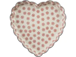 tranquillo Quicheform "REETRO" in Herzform aus Steinzeug, 26 x 26 x 4 cm, rot/creme – Produktbild 1 von 1