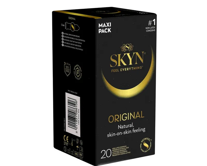 SKYN SKYN Kondome Original (Natural Feeling) Packung mit, 20 St., seidenweiche latexfreie Kondome aus Sensoprène™, Weiß, – Produktbild 1 von 1