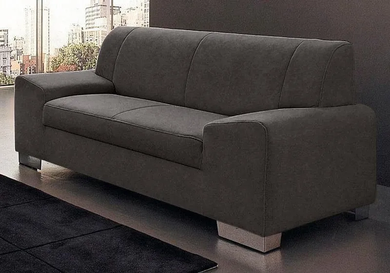 DOMO collection 2-Sitzer Alisson kubische Formensprache mit abgerundeten Details, Breite 164cm, fester Sitzkomfort, Grau, – Produktbild 2 von 4