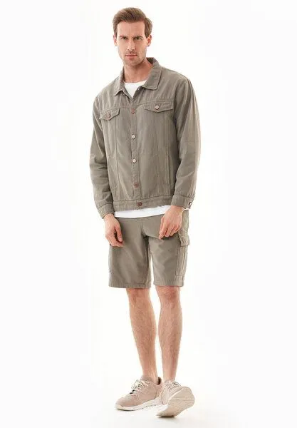 ORGANICATION ORGANICATION Hemdjacke aus Bio-Baumwolle, Smokey olive, – Produktbild 1 von 4