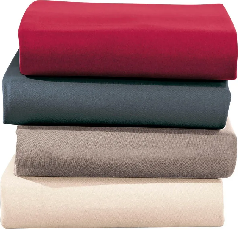 irisette irisette Spannbettlaken Jupiter 8, Mako-Jersey, Gummizug: rundum, (1 Stück), aus Baumwolle, für Matratzen bis 25 cm Höhe, Bettlaken, Spannbetttuch, Beige, – Produktbild 1 von 8