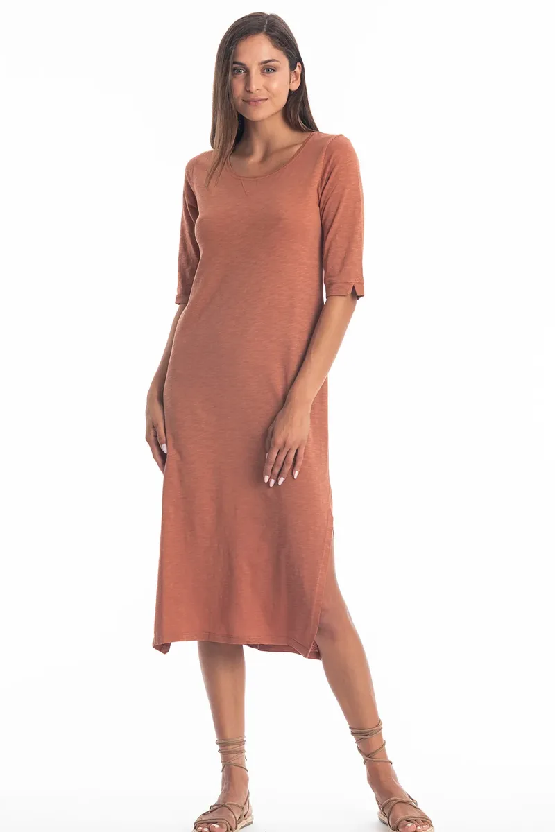 RAVENS VIEW IBIZA RAVENS VIEW IBIZA Damen vegan Kleid Mia Bronze, Hellbraun, – Produktbild 1 von 1