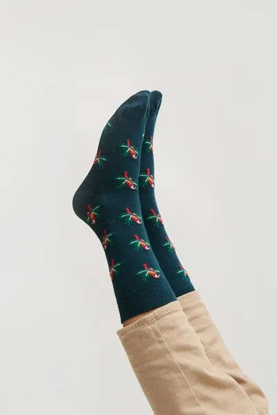 Natural Vibes Natural Vibes Papagei Socken | Bio GOTS | Papageienmuster | Bunte Socken |Herren Damen Socken – Produktbild 3 von 3