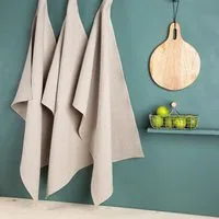 nahtur-design nahtur-design Bio Leinen-Geschirrtuch 50 x 70 cm | natur und weiß, Natur (beige), – Produktbild 1 von 4