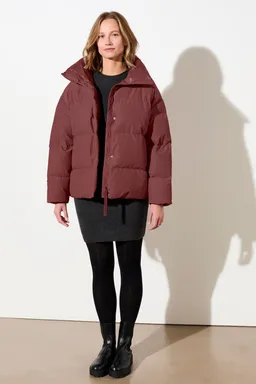 LangerChen LangerChen Damen vegan Steppjacke Mit Stehkragen Burgunderrot – Produktbild 1 von 1