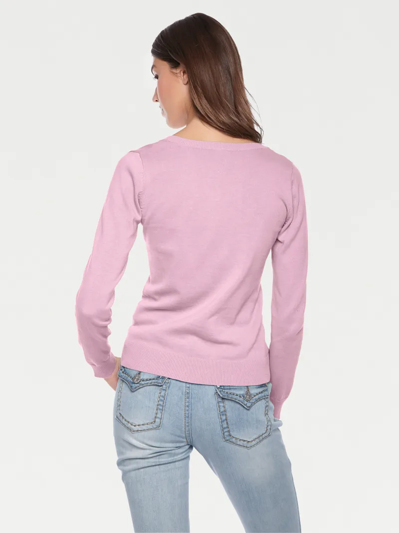 heine Rundhalspullover rosé, Rosé, – Produktbild 1 von 2